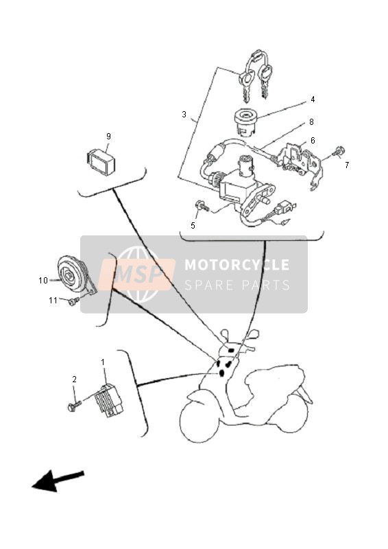 Yamaha YN50R NEOS 2011 ELEKTRISCH 1 für ein 2011 Yamaha YN50R NEOS